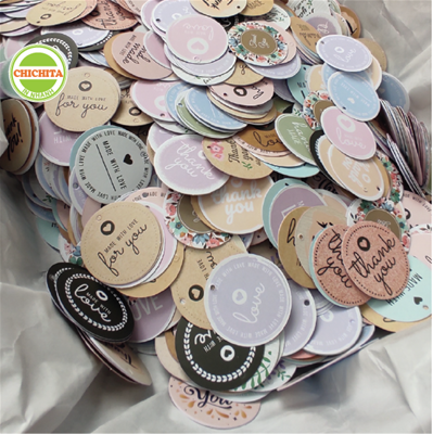 (Có sẵn) 100 tag giấy hình tròn 5cm, tag thank you treo phụ kiện